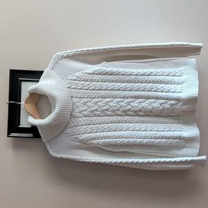 NWOT Tommy Bahama Women's Cable Knit Turtleneck Sweater - Cream